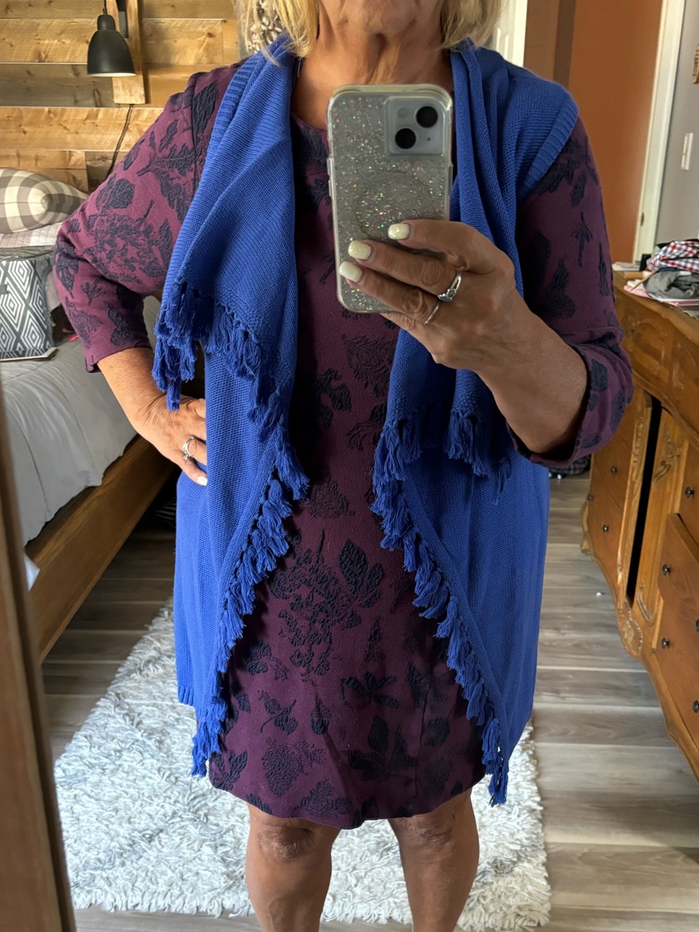 Lilly Pulitzer Royal Blue Fringe Vest